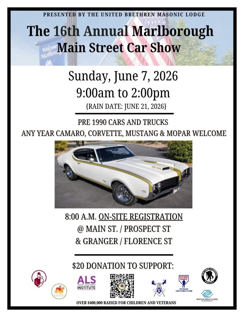 16th Annual Marlborough Main Street Car Show 2026