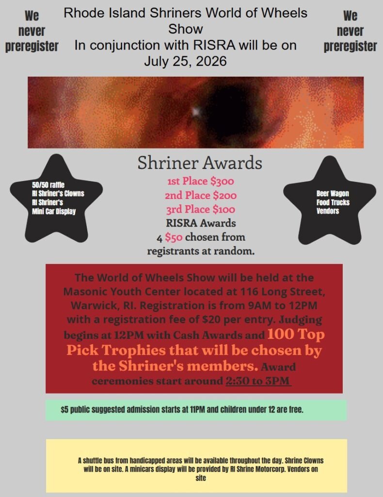 Rhode Island Shriner World of Wheels 2026